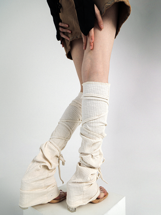 Y2k knitted flared strappy socks