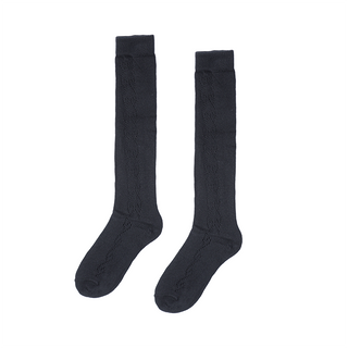 Thin Solid Color Black and White knitted Long Socks