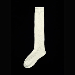 Thin Solid Color Black and White knitted Long Socks