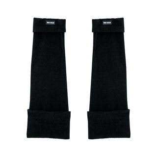 Pure black label corduroyCuff leg socks