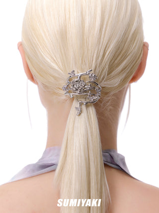 Metal Rose Girl Ponytail Hairpin