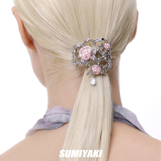 Metal Rose Girl Ponytail Hairpin