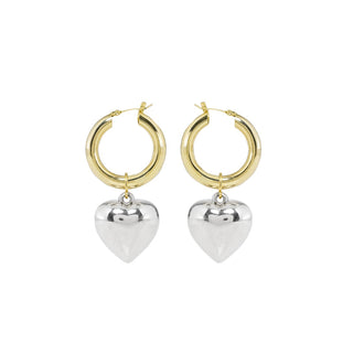 Heart-shaped circle love earrings