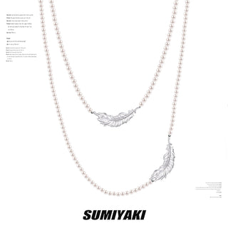 Double Layer Metal Pearl Necklace