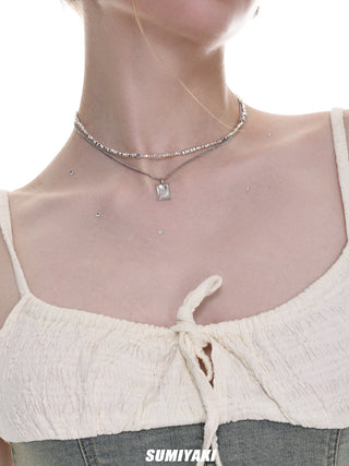 Double-layered clavicle chain pendant