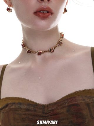 Ankola red dune series gold necklace