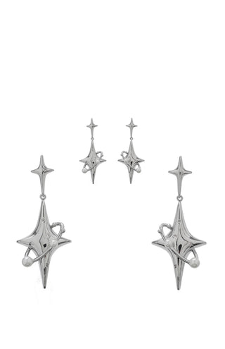 High-end neutral silver needle earrings