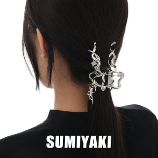 Mirror twin thin band metal hairpin