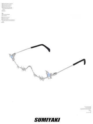 Butterfly series lensless decorative glasses accessories