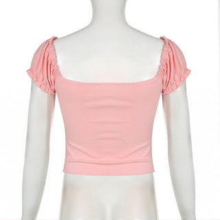 puff sleeve Pink Tops