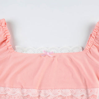 puff sleeve Pink Tops