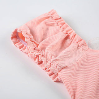 puff sleeve Pink Tops