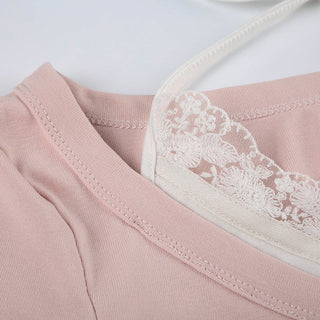 Spring lace knitted tops