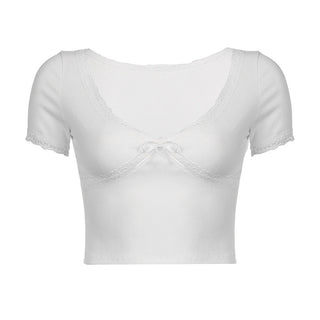 lace V-neck tops