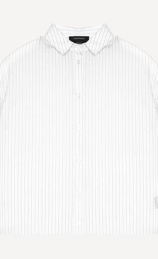 [UNAWARES] Thin Transparent Cuprammonium Striped Long Sleeve Shirt