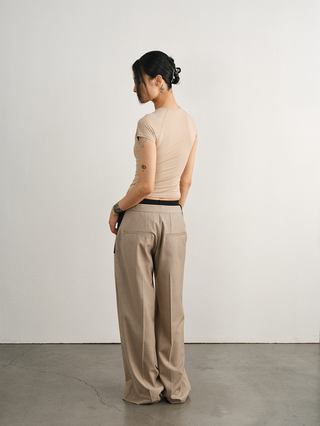 [UNAWARES] Old Money Merino Wool Adjustable Waist Suit Pants