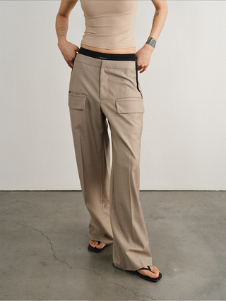 [UNAWARES] Old Money Merino Wool Adjustable Waist Suit Pants