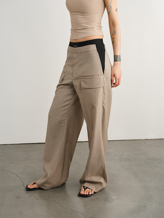 [UNAWARES] Old Money Merino Wool Adjustable Waist Suit Pants