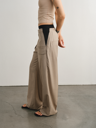 [UNAWARES] Old Money Merino Wool Adjustable Waist Suit Pants