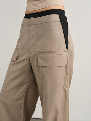 [UNAWARES] Old Money Merino Wool Adjustable Waist Suit Pants