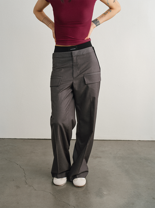 [UNAWARES] Old Money Merino Wool Adjustable Waist Suit Pants