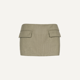 [UNAWARES] Old Money Merino Wool Adjustable Waist Tailored Skirt