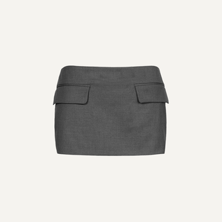 [UNAWARES] Old Money Merino Wool Adjustable Waist Tailored Skirt