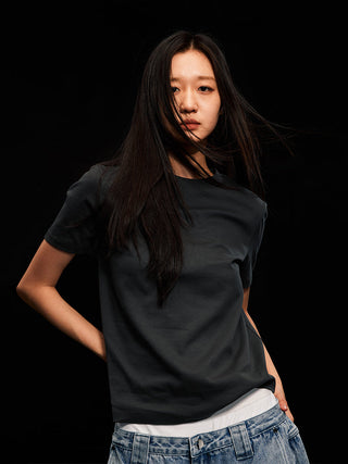 [UNAWARES] Pure Cotton Double-Sided Short-Sleeved T-Shirt