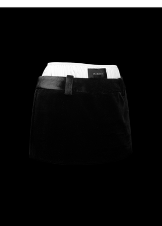 [UNAWARES] Double-Layer Waist Stitching Mini Skirt