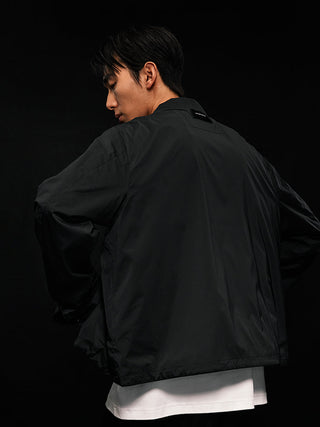 [UNAWARES] Zipper Inlaid Lapel Lightweight Waterproof Jacket