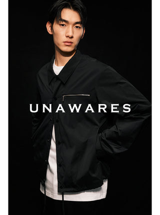 [UNAWARES] Zipper Inlaid Lapel Lightweight Waterproof Jacket