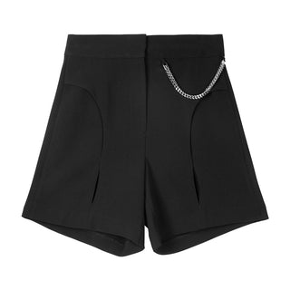 [UNAWARES] Hollow Out Lanyard Short Suit Pants