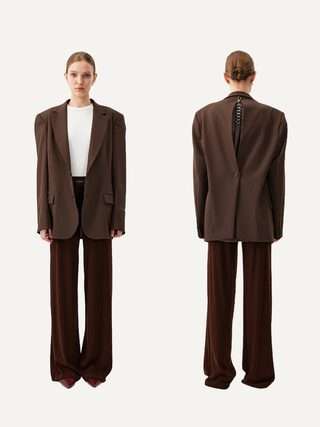 [UNAWARES] Open and Close Design Single-Breasted Suit