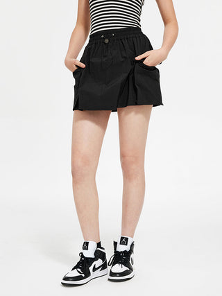 [UNAWARES] Three-Dimensional Pocket Workwear Nylon Skirt