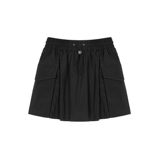 [UNAWARES] Three-Dimensional Pocket Workwear Nylon Skirt