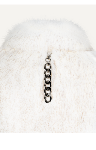 [UNAWARES] Lapel Gradient Dyed Pointed Fur Coat