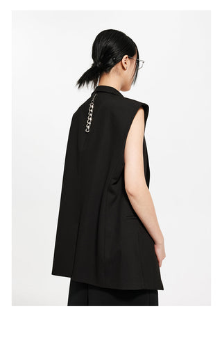 [UNAWARES] Slit Hemline Suit Vest