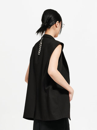 [UNAWARES] Slit Hemline Suit Vest