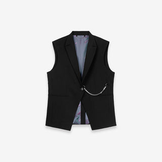 [UNAWARES] Slit Hemline Suit Vest