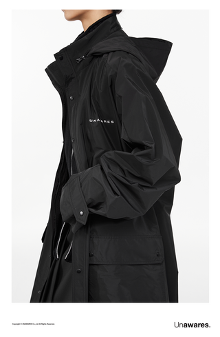 [UNAWARES] Storage Hooded Long Trench Coat