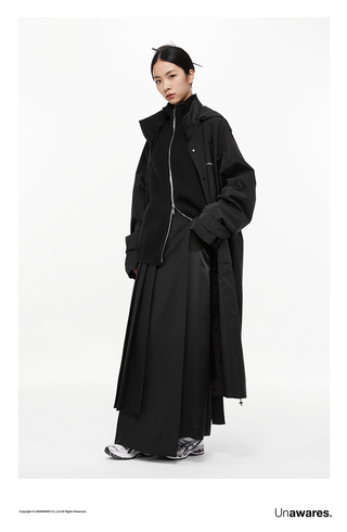 [UNAWARES] Storage Hooded Long Trench Coat