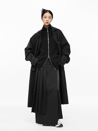 [UNAWARES] Storage Hooded Long Trench Coat