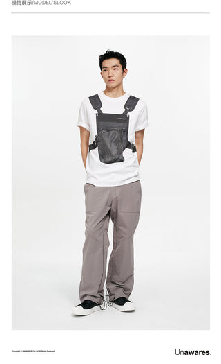 [UNAWARES] Cotton Double-Sided Fabric Vest Printed T-Shirt