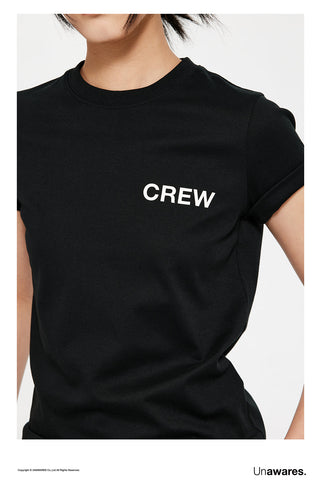 [UNAWARES] Custom Logo Double U Fold-Cover Cuff T-Shirt