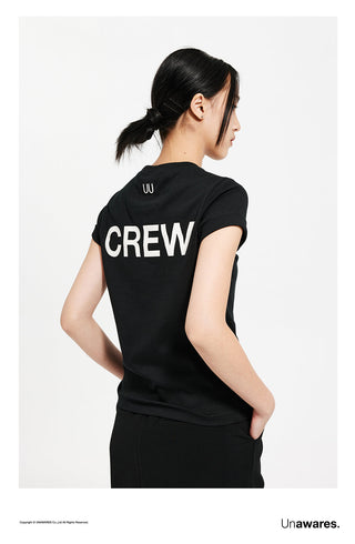 [UNAWARES] Custom Logo Double U Fold-Cover Cuff T-Shirt