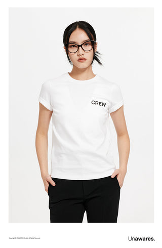 [UNAWARES] Custom Logo Double U Fold-Cover Cuff T-Shirt