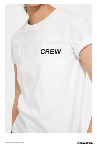 [UNAWARES] Custom Logo Double U Fold-Cover Cuff T-Shirt