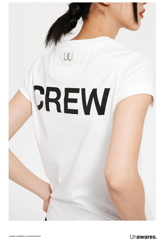 [UNAWARES] Custom Logo Double U Fold-Cover Cuff T-Shirt