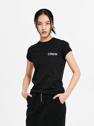 [UNAWARES] Custom Logo Double U Fold-Cover Cuff T-Shirt