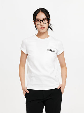 [UNAWARES] Custom Logo Double U Fold-Cover Cuff T-Shirt